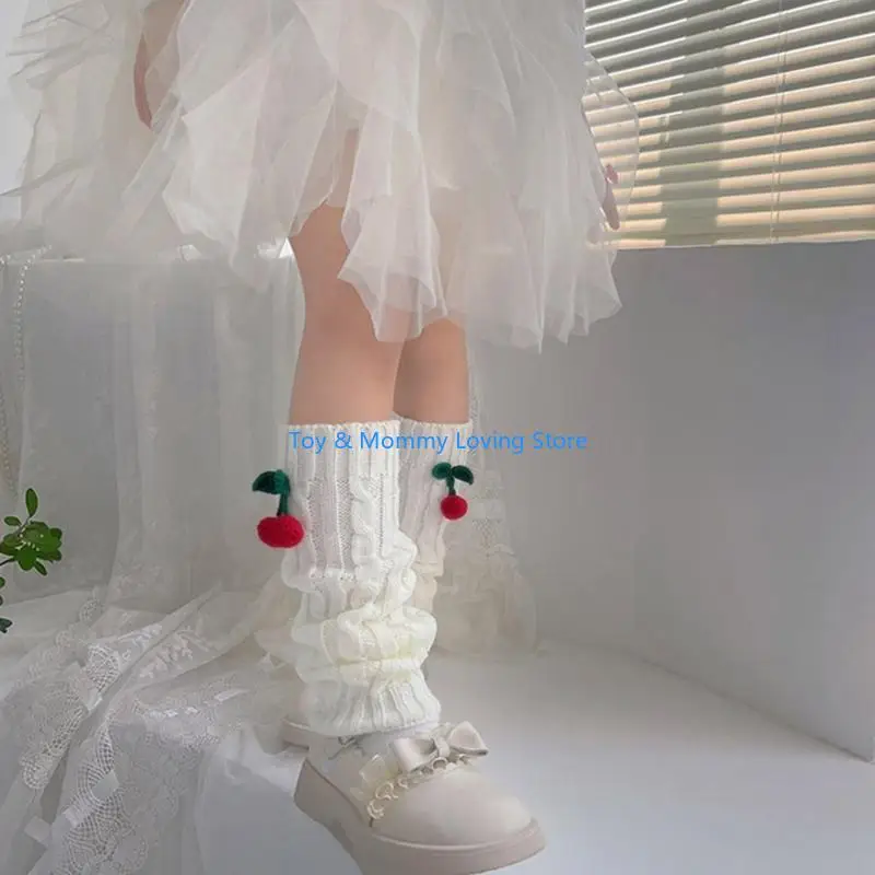 Y1QF كابل محبوك تدفئة الساق جوارب طويلة إلى الركب جوارب مترهل فتاة تنورة طماق #5