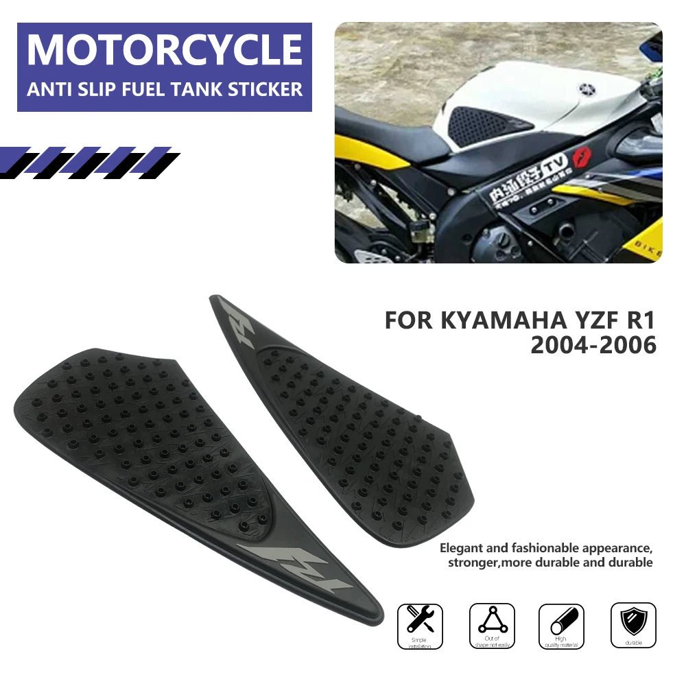 

For Yamaha YZF-R1 YZF R1 2004 2005 2006 Motorcycle Anti Slip Tank Pad Sticker Gas Knee Grip Traction Side 3M Protector Decal