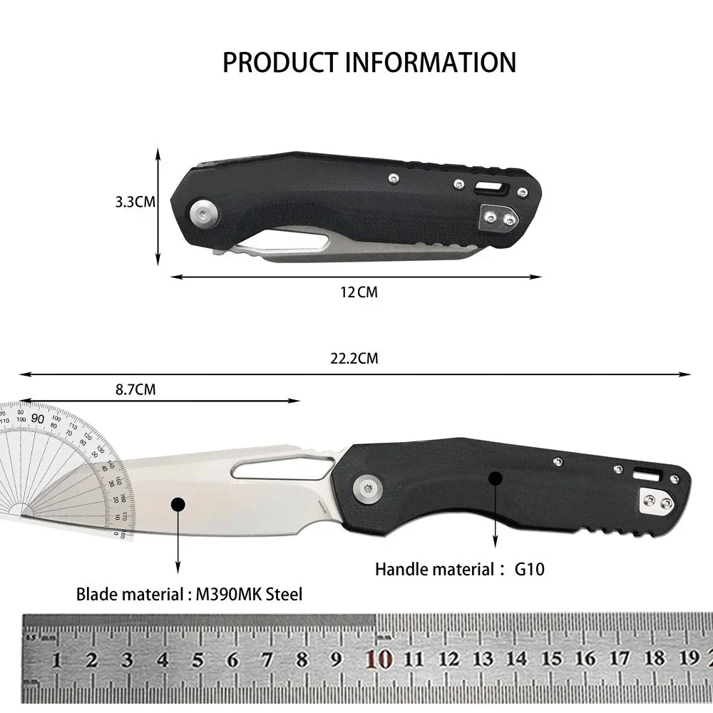 High Hardness Tactical MICRO MSI Folding Pocket Knife M390MK Sheepsfoot Blade G10 Handle Outdoor Survival Tools Hunting Knives