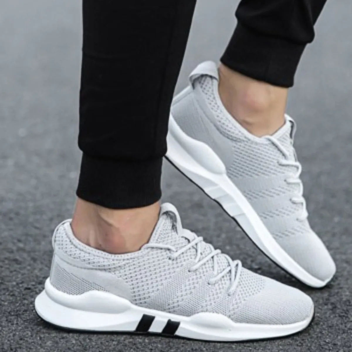 أحذية رياضية رجالية خفيفة الوزن شبكية هوائية مضادة للانزلاق ومقاومة للاهتراء أحذية مشي مسطحة رياضية للركض أحذية رياضية كاجوال لجميع المواسم #4