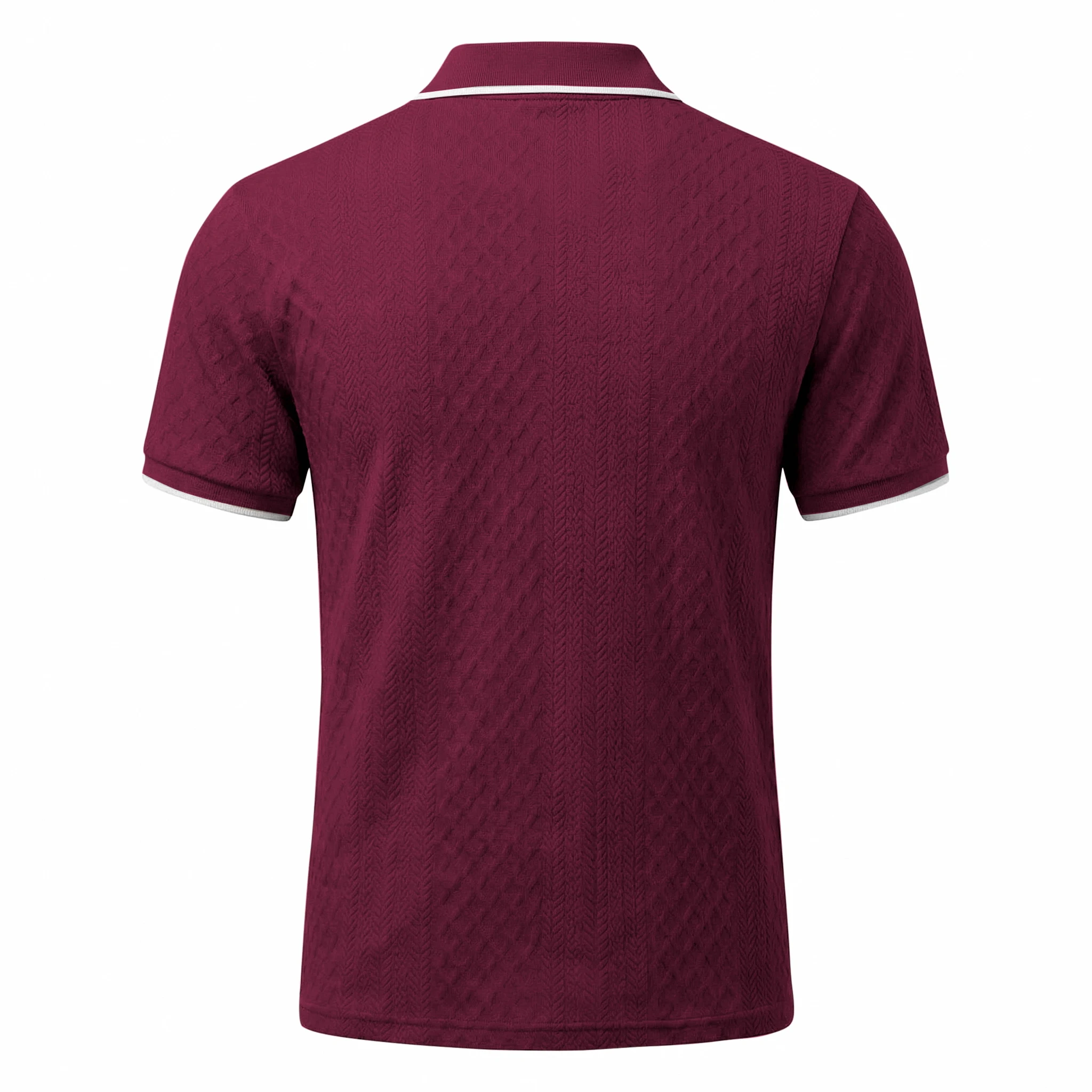 Sommer Herren Casual Business Kurzarm 9-Farben Jacquard 1/4 Reißverschluss Poloshirt | Strukturiertes Polo-Top mit Reißverschluss und kurzen Ärmeln – Detail 23