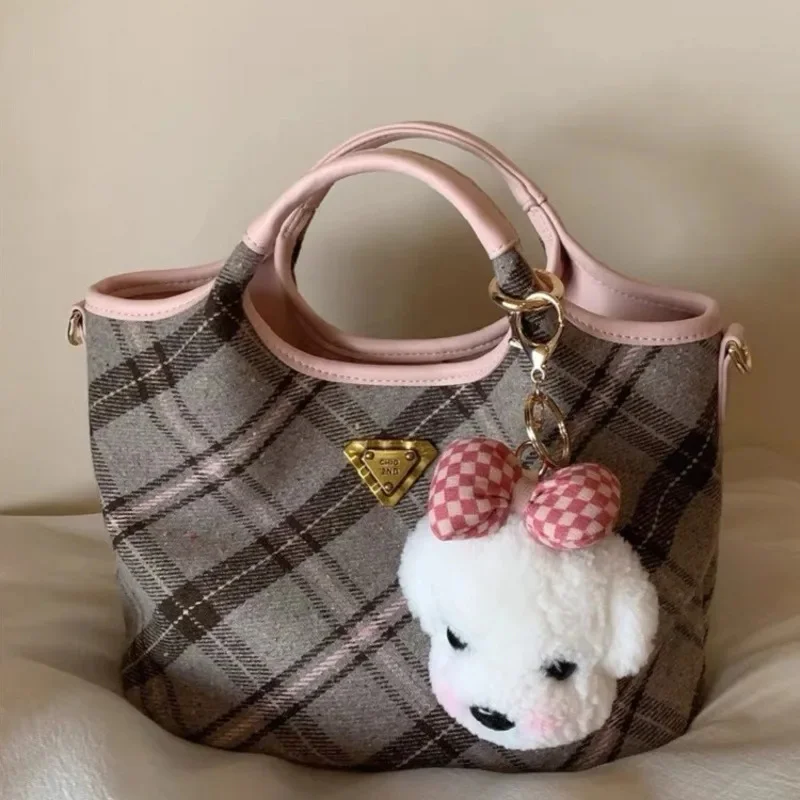 

Norwegian Girls Tote Bag Girls Spring Summer Checkered Handbag Commuter Single Shoulder Crossbody Bag Gifts For Girls