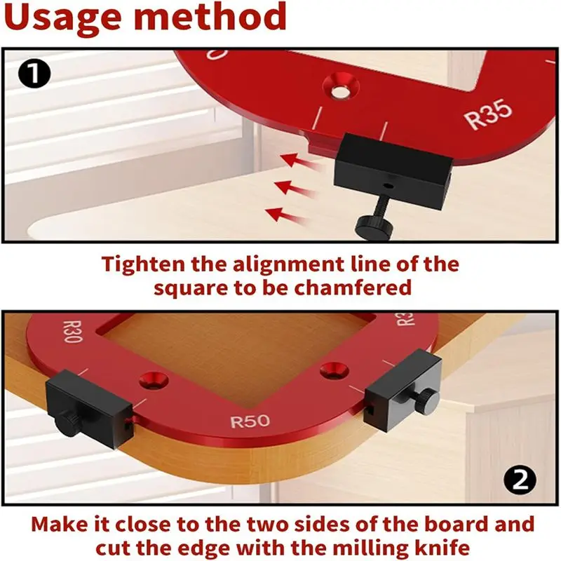 ABGH-Corner Radius Milling Templates Aluminium Alloy Radius Jig Router Templates R10 R15 R20 R25 Radius Jig Router Stencils
