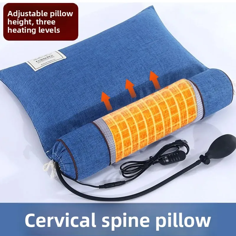 Heated Neck Support Pillow Quinoa Artemisia Grain Inflatable Heating Treatment Neck Cushion Single Person Bedding Accessories