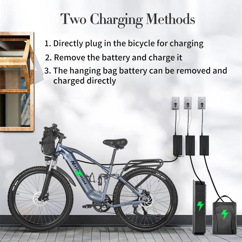 Nathaniel SYR03 Electric Bike 1000W 48V 20AH, 27.5" Long Range for Mountain & Road Riding, Electric Bike Adults, Mountain Bikes image 13