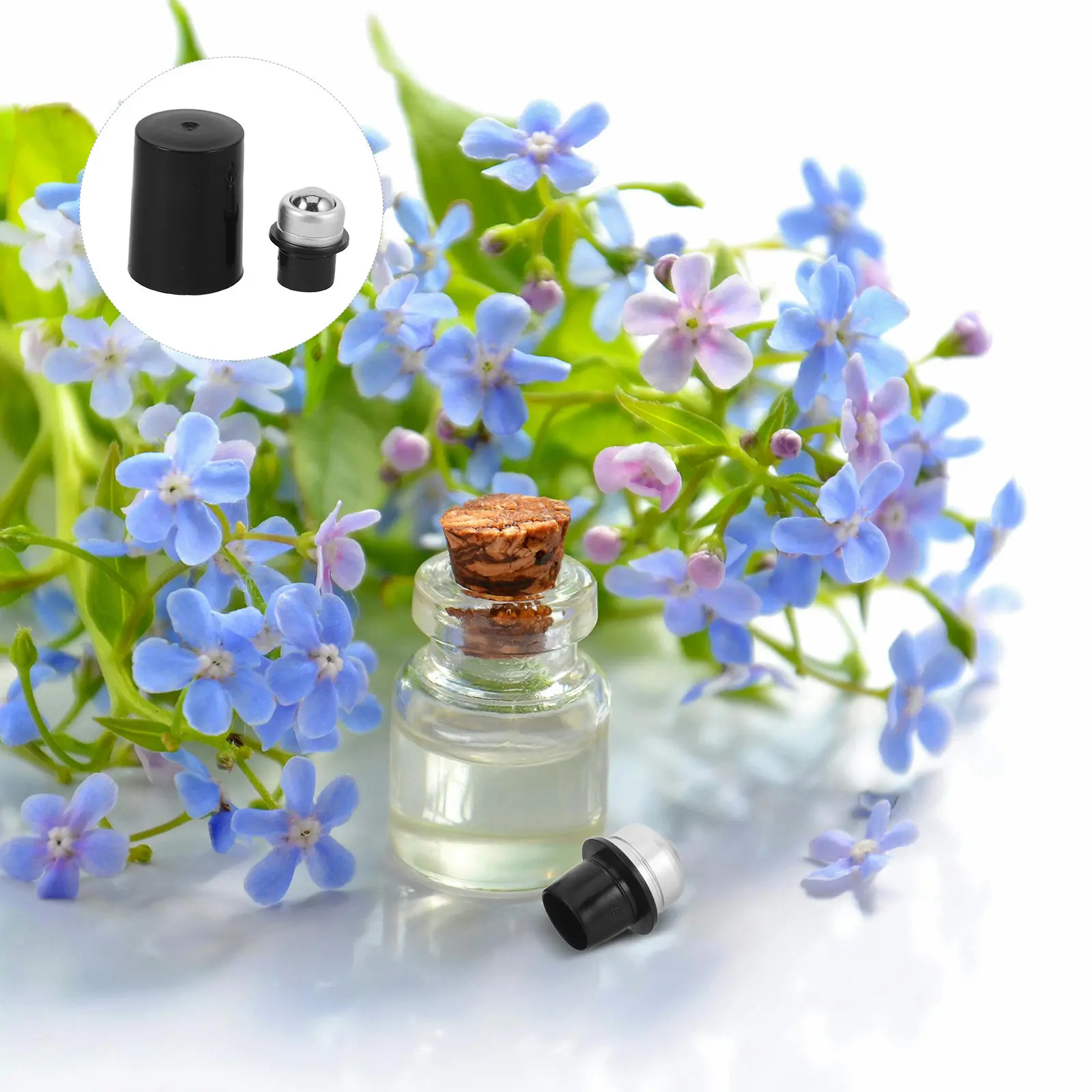 

10Pcs Roller Ball Replacement Insert Aluminum Alloy 16 Tooth Leakproof Roller Applicator for Essential Oil Roll on Bottles DIY