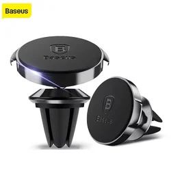 Baseus-soporte magnético de teléfono móvil para coche, accesorio de ventilación para iPhone, Samsung, Xiaomi, 360 grados