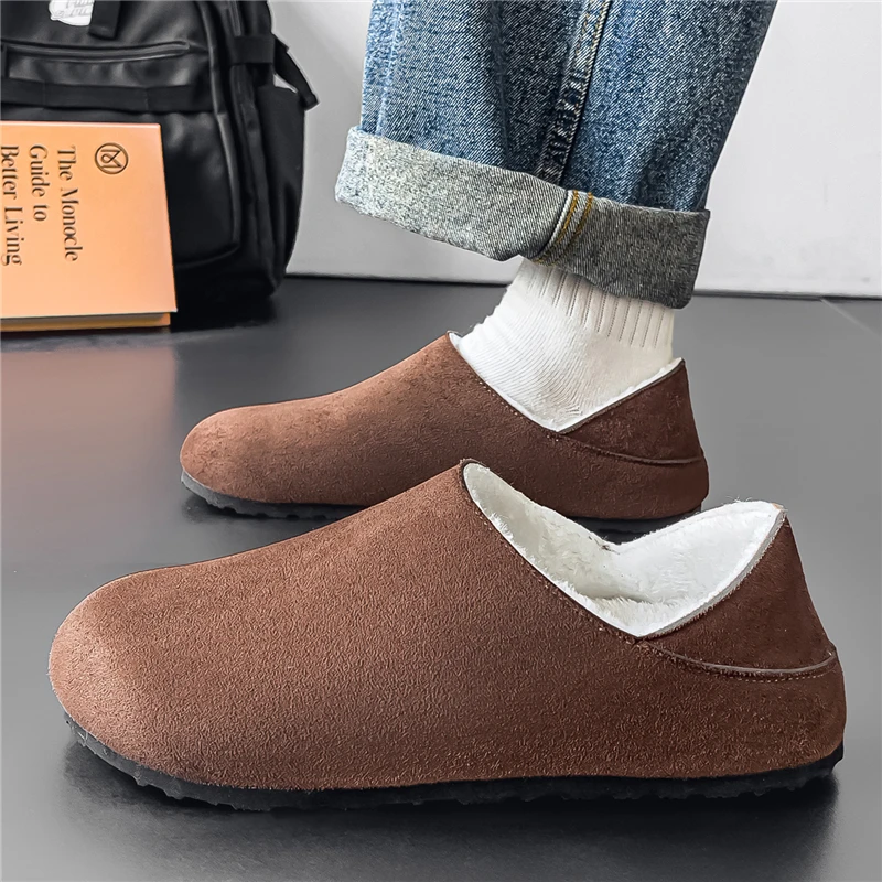 شباشب شتوية دافئة من الصوف، نعل متين مضاد للانزلاق، ملابس داخلية وخارجية، سهلة الارتداء، مريحة وخفيفة الوزن للمنزل