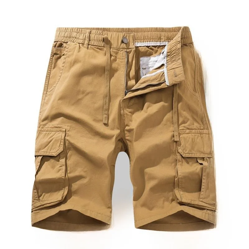 

Men's Military Workwear orts Khaki Five-Quarter Length Casual Summer Pants Breathable Comfortable Fit plus Size Simple Sle