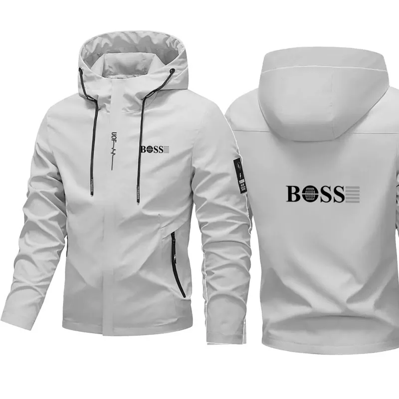 

Men's New Style Outdoor Fashionable Casual Zipper Jacket, Spring and Autumn Hooded Windproof and Waterproof Hiking Coat