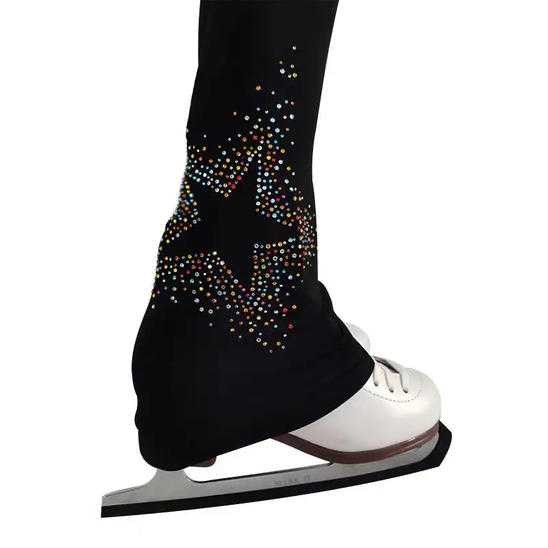 Dance Men's And Women's Custom Figure Skating pants Training Pants With Diamond