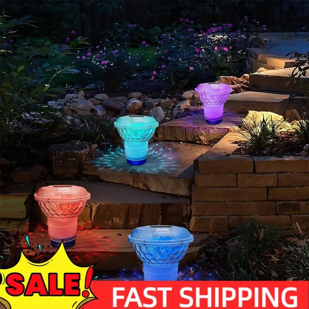 

Solar Powered Pool Chlorine Floater with Colorful Lights Adjustable Pool Chlorine Dispenser Adjustable Release Chlorinator