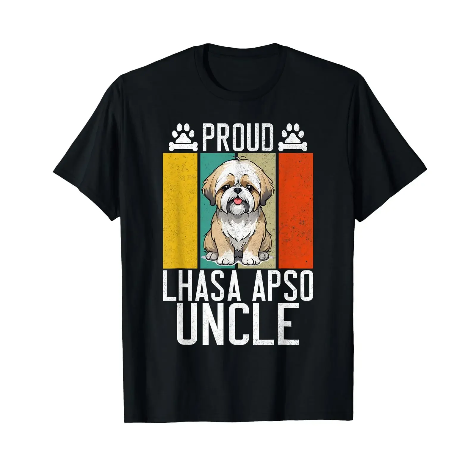 Camiseta Stolzer Lhasa Apso Onkel vintage lavada para hombre, top para uso diario, moda gráfica, elegante, elástica, suave y transpirable