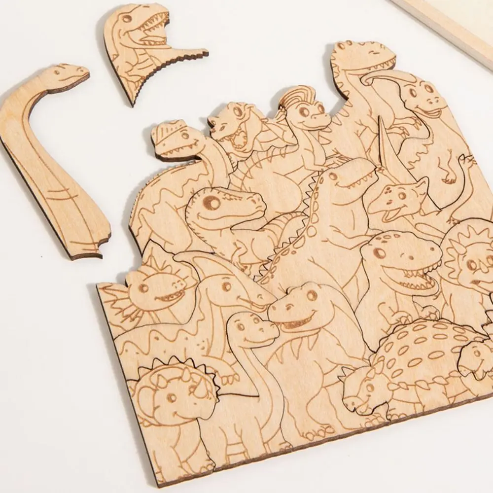 Puzzle in legno di animali Puzzle impilabili Giocattoli Dinosauro Animali della foresta Puzzle educativo per bambini Ragazzi Ragazze Regali Decorazioni natalizie