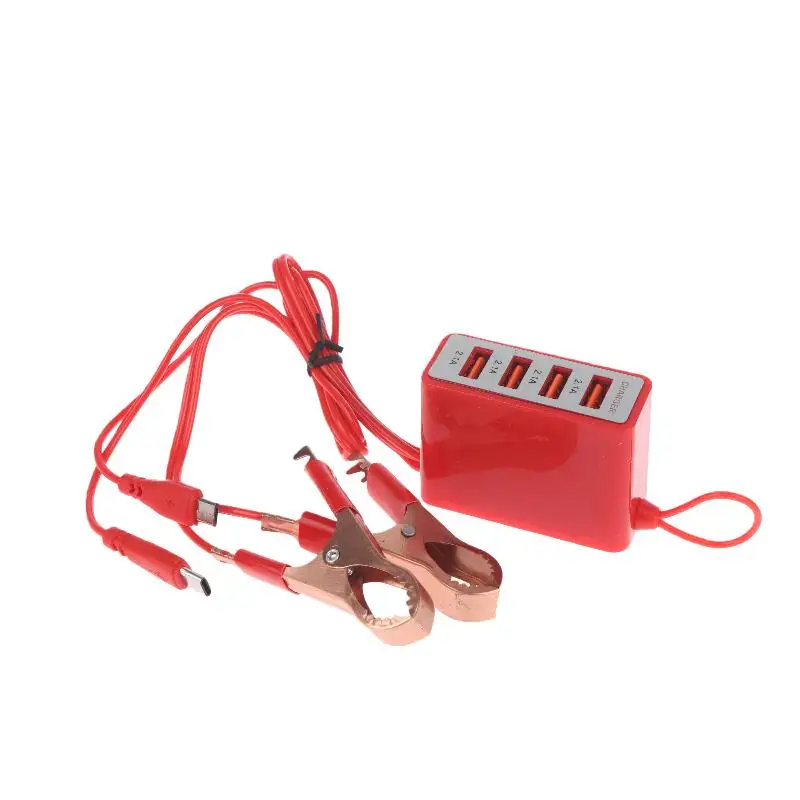 

4 USB Ports Lanyard Clip Charger DC12V/24V To 5V Charging Port 2.1A