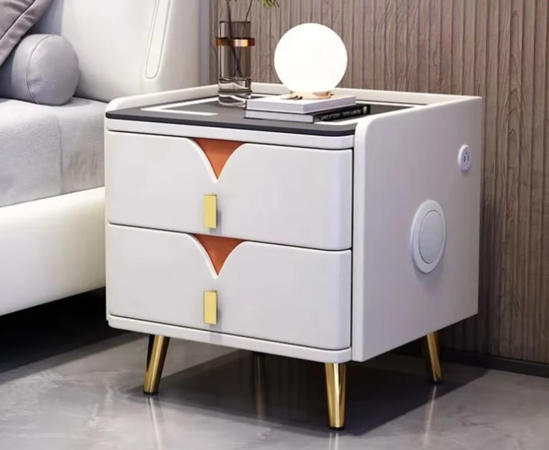 Smart Wireless Charging Side Table Bedroom Bedside Table Bedroom White Nightstand Modern Corner Table HOT SALES