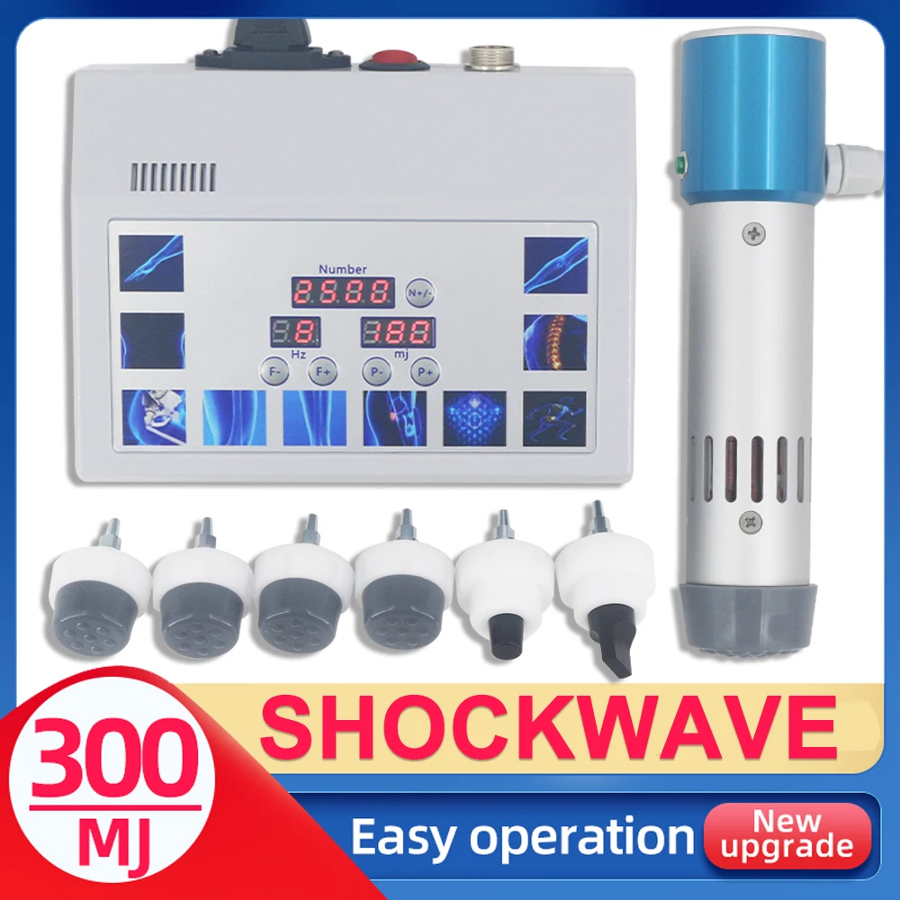 

300MJ Shockwave Therapy Machine For Erectile Dysfunction New Shock Wave Instrument With 7 Heads Body Massage Pain Relief