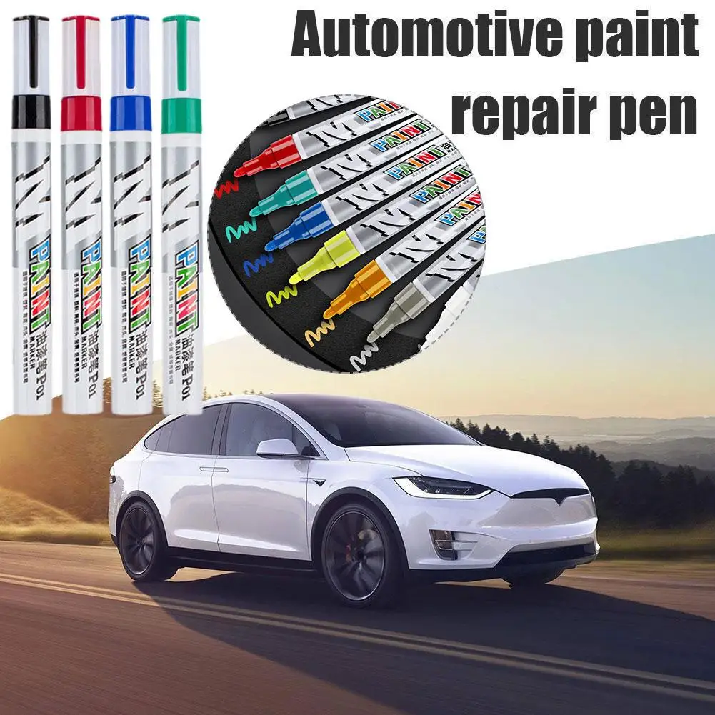 8colors Professional Car Paint Non-toxic Permanent Water Waterproof Clear Car Pens Resistant Scratch Repair Painting Pen Re E4J3