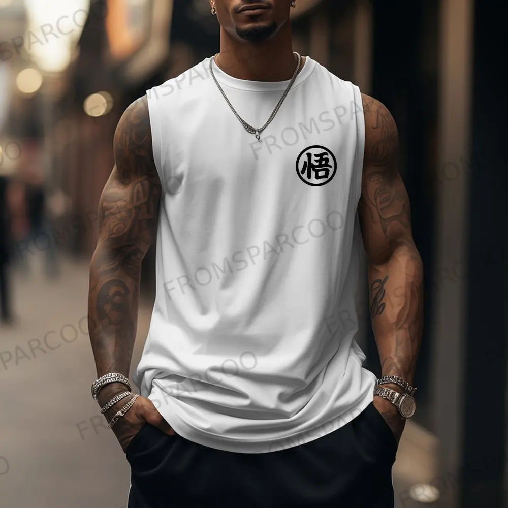 2025 Dragon Ball Anime Goku Periferico Stampato Canotta in puro cotone Palestra da uomo Allentato Casual Sport Estate Moda Top