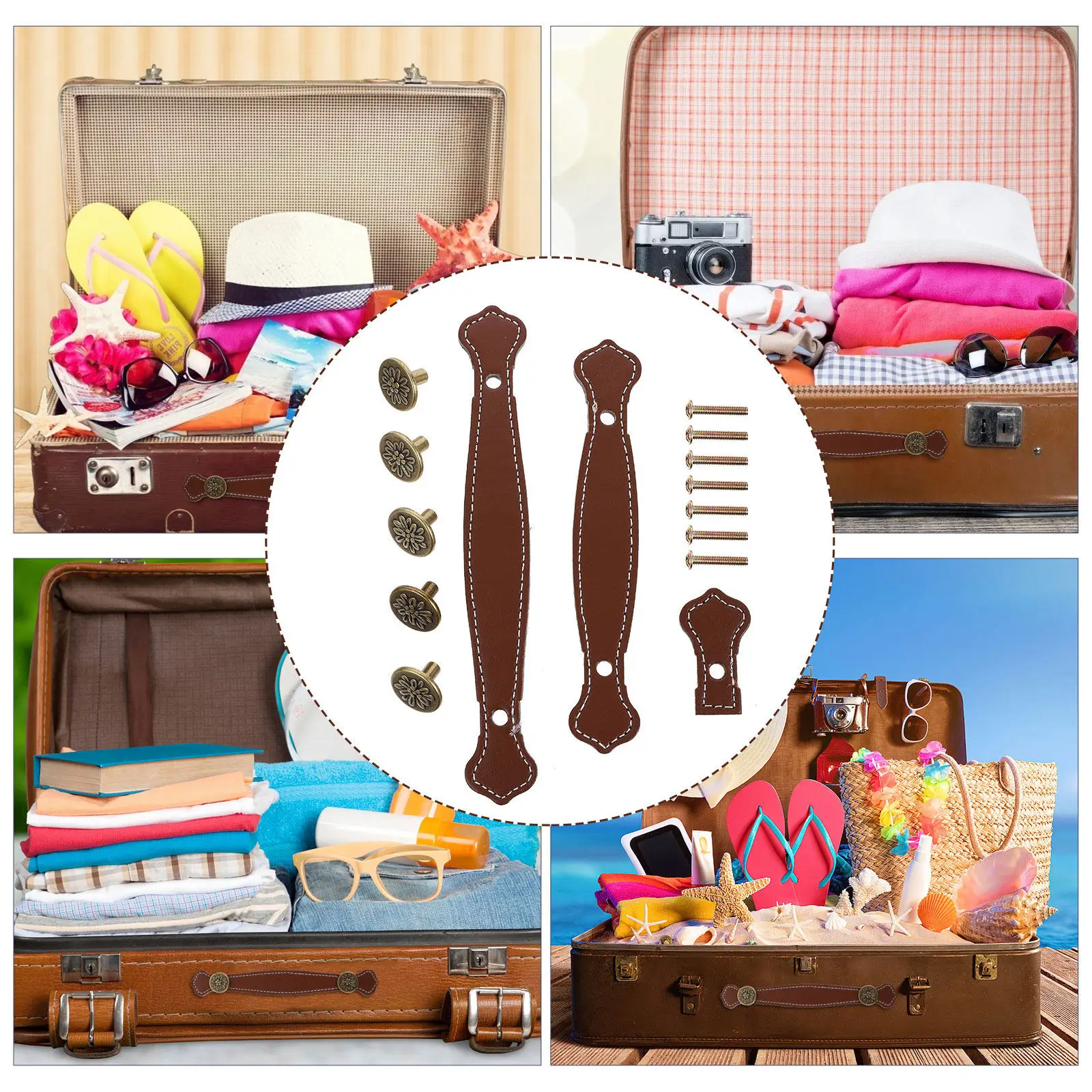 

3Pcs Stylish Furniture Handle Zinc Alloy Drawer Pulls Cabinet Knobs for Wardrobe Drawers Luggage Suitcase Decoration