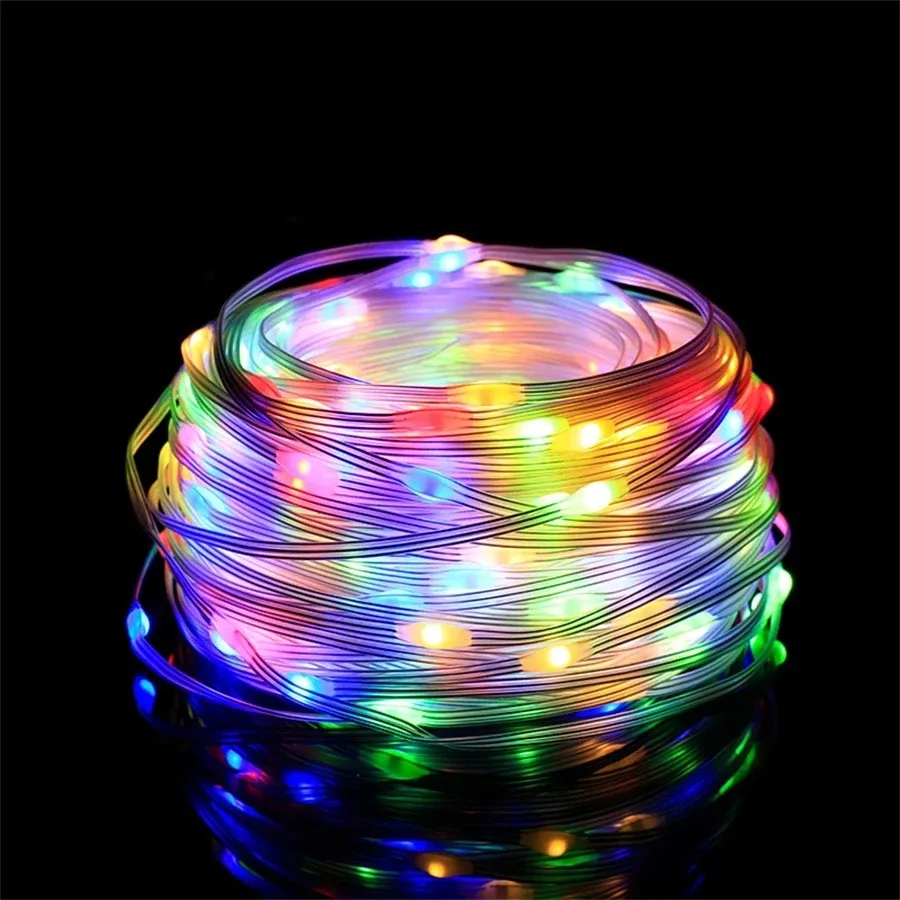 WS2812B USB girlanda żarówkowa Led inteligentny kontroler aplikacji DIY girlanda na choinkę RGB adresowalne bajkowe światła DC 5V