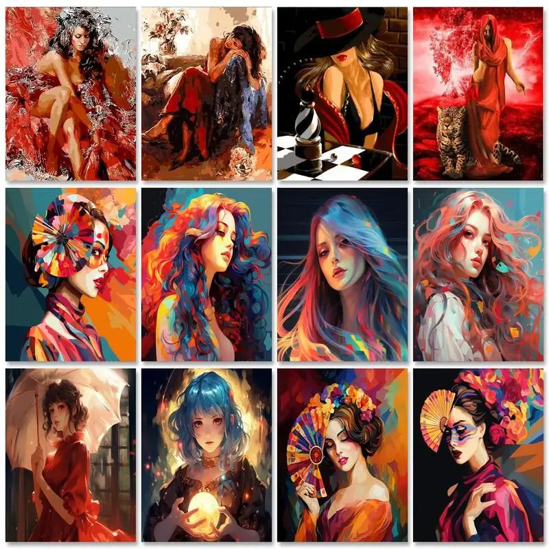 

SDOYUNO Diy Oil Painting By Numbers Women On Canvas Coloring Figure Painting Drawing By Numbers For Adults Wall Decor Diy Gift