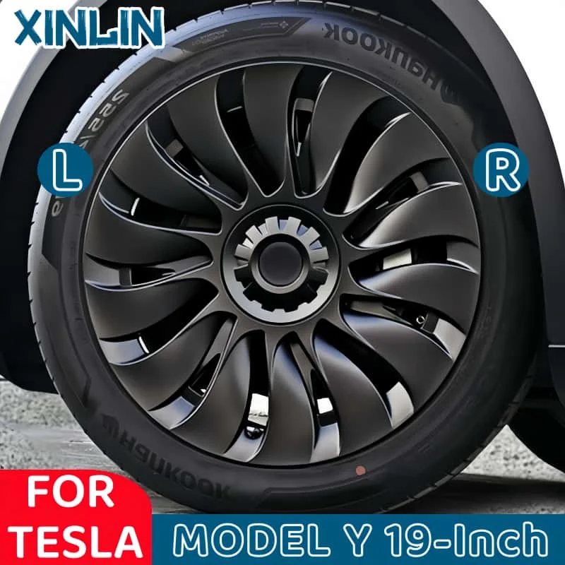 4PCS HubCap 19 Inch Wheel Caps Automobile Performance Replacement Hub Cap Full Rim Cover Accessories For Tesla Model Y 2019-2024