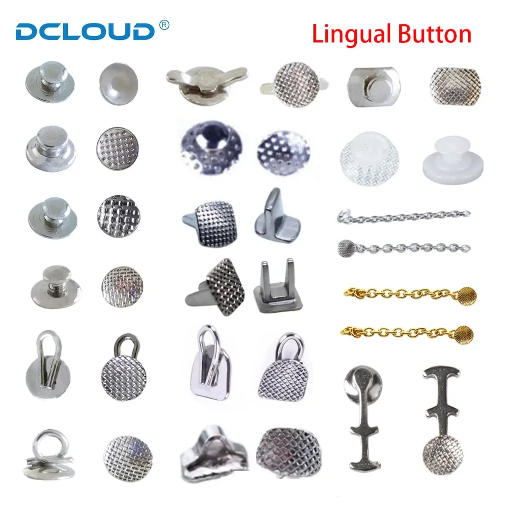 Dental Orthodontic Lingual Button Crimpable Hooks Metal Bondable Direct Eyelets Traction Hook Dentistry Accessories Materials