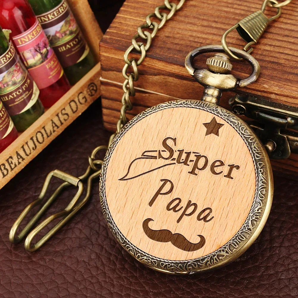 I migliori regali per la festa del papà Regalo pratico per papà I Love Dady Orologio da tasca a tema Collezione di orologi con catena in vita con ciondolo al quarzo