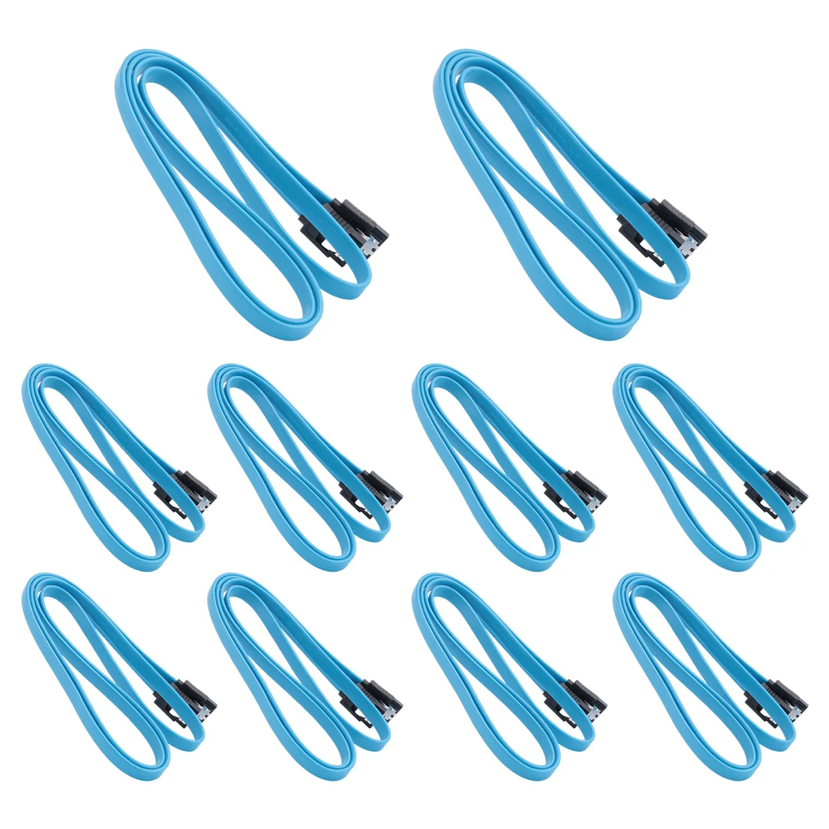 10 قطعة كابل SATA SATAIII 6Gbps رأس مزدوج مع شظايا مشبك ثابت مستقيم محرك الأقراص الضوئية القرص الصلب كابل تسلسلي 1 متر