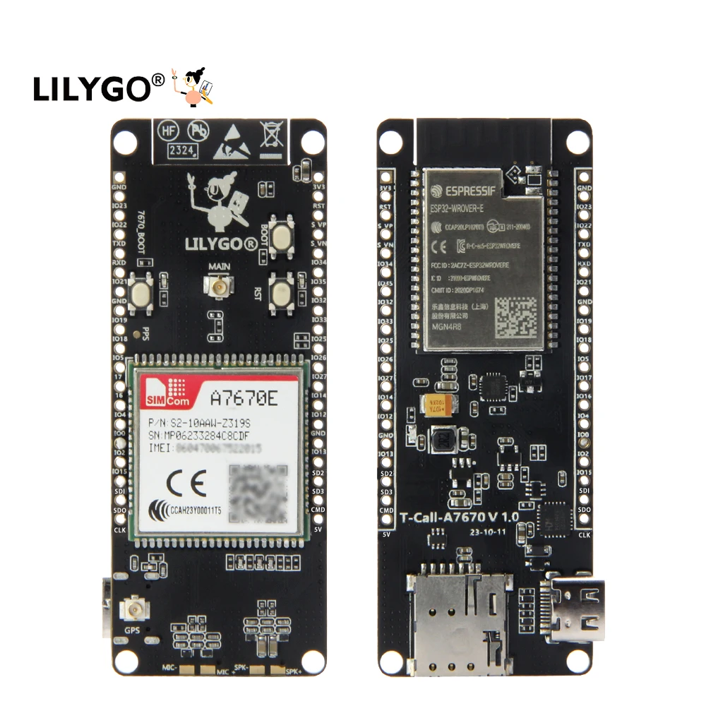 

LILYGO T-Call-A7670 ESP32-WROVER-E Development Boards SIMCOM A7670 4G LTE 2G GSM SIM Antenna ESP32 Module