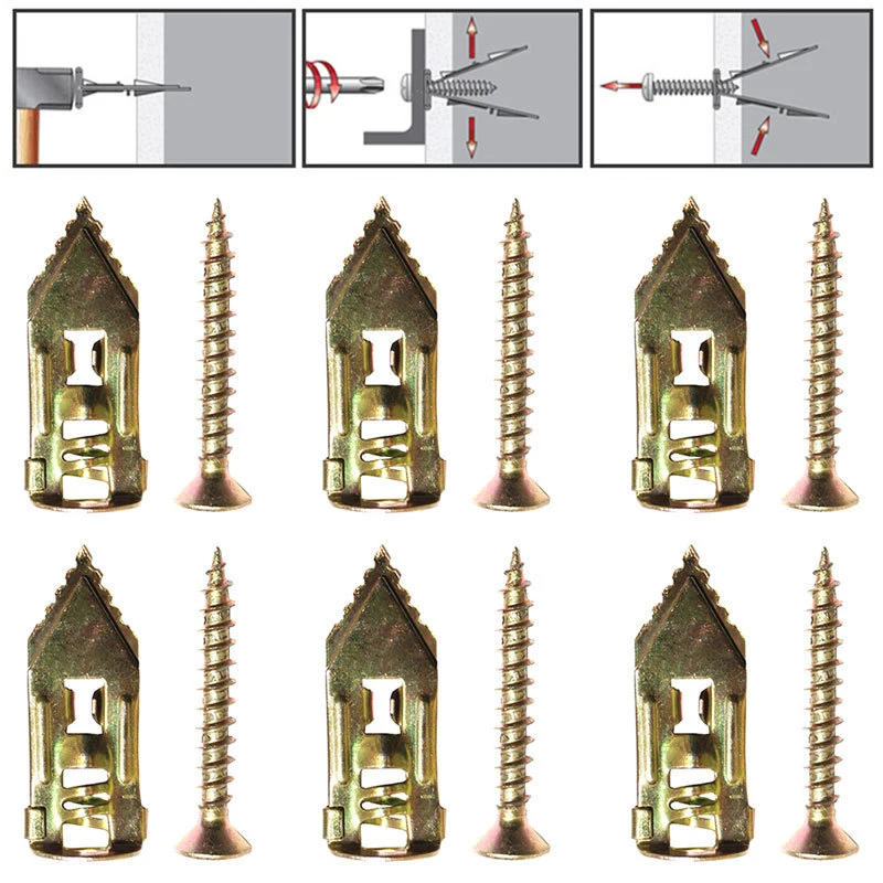 셀프 태핑 나사, 셀프 드릴링 앵커 나사, 건식 벽체 앵커, 확장 못, 석고 석고 보드에 사용, 20/50/100 세트