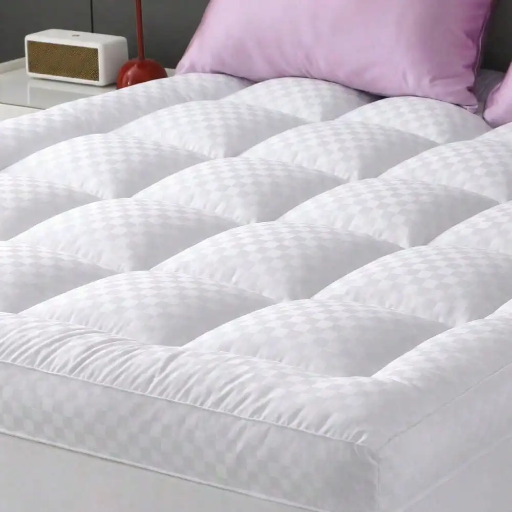 Extra Thick Mattress Topper With Cooling Suitable For Bed Sizes, 2000GSM Filling, Quilted Fitted Cover, Deep Pocket (Up To 21