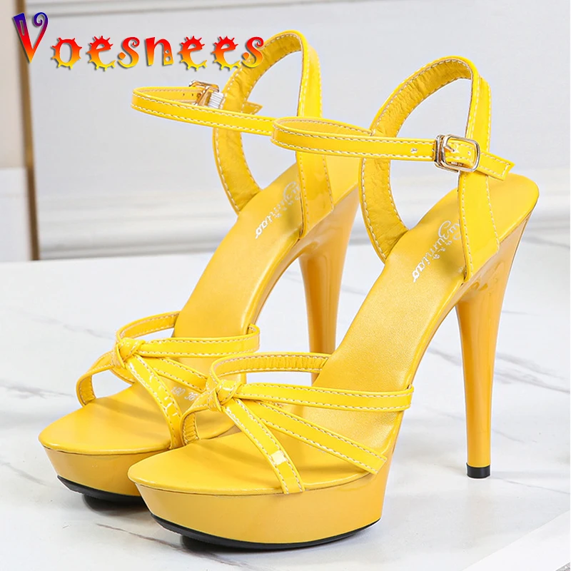 2023NEW Femal Shoes Women Sandals Platform Sexy High Heels 13CM Sexy Open Toe Ladies Wedding Shoes Sandals Model Catwalk Shoes