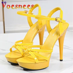 2023NEW Femal Shoes Women Sandals Platform Sexy High Heels 13CM Sexy Open Toe Ladies Wedding Shoes Sandals Model Catwalk Shoes