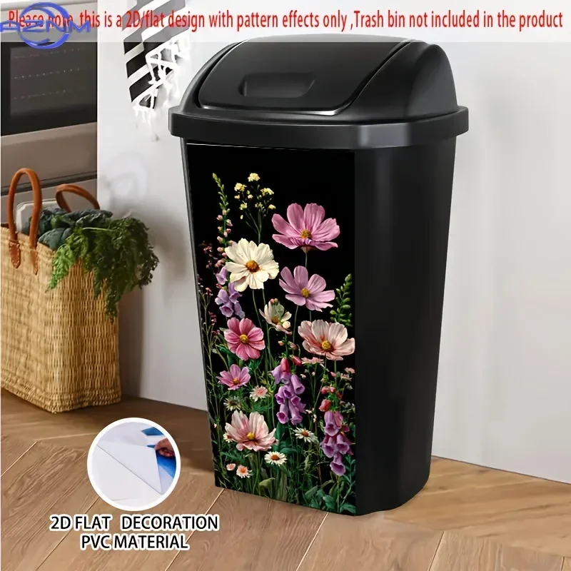 Household Layout Upgrade Decal Versatile Trash Can Sticker for Daily Beautification