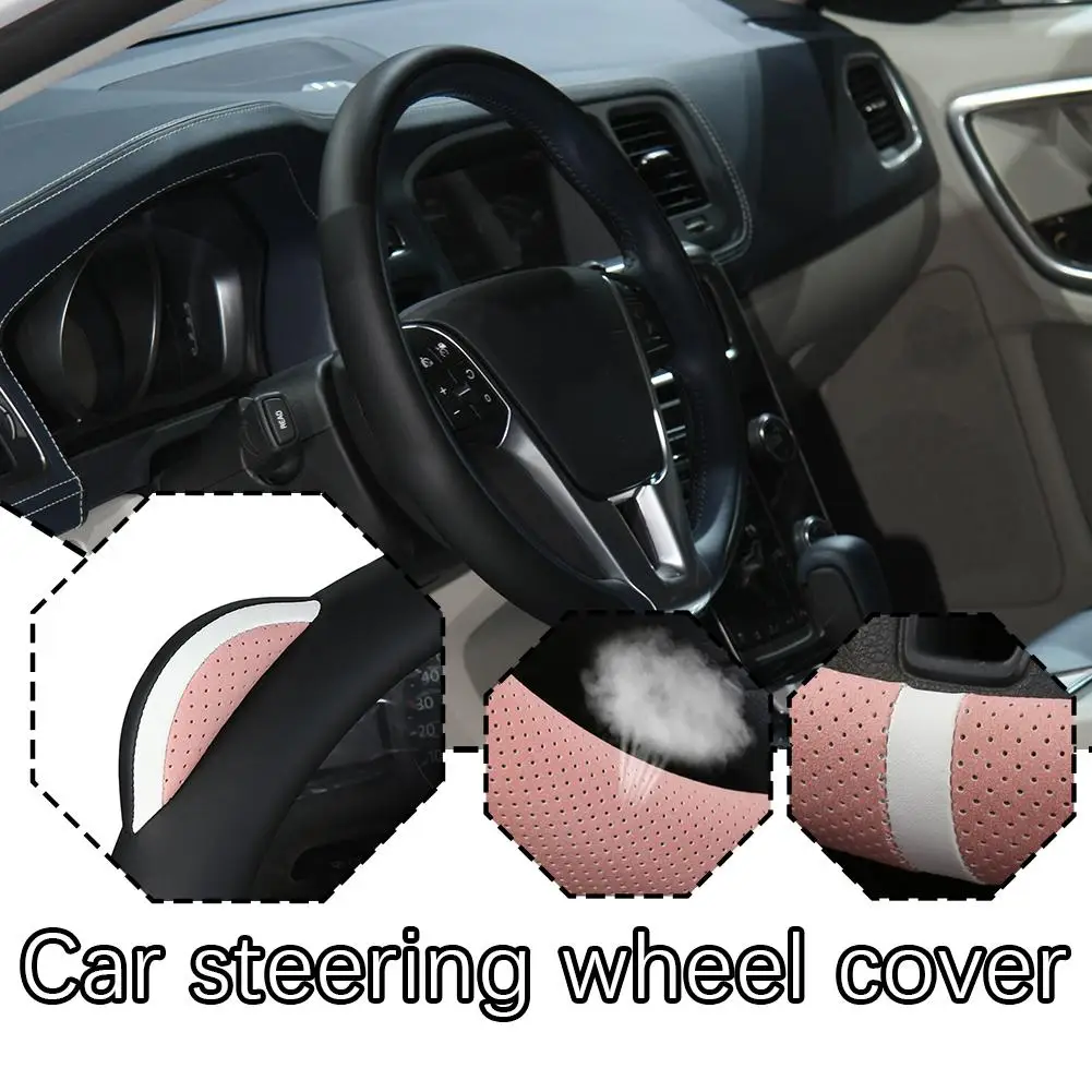 Cute Ear Car Steering Wheel Cover Comfortable Breathable Automotive Protector Accessories Steer-Wheel Interior Non-slip G0D9