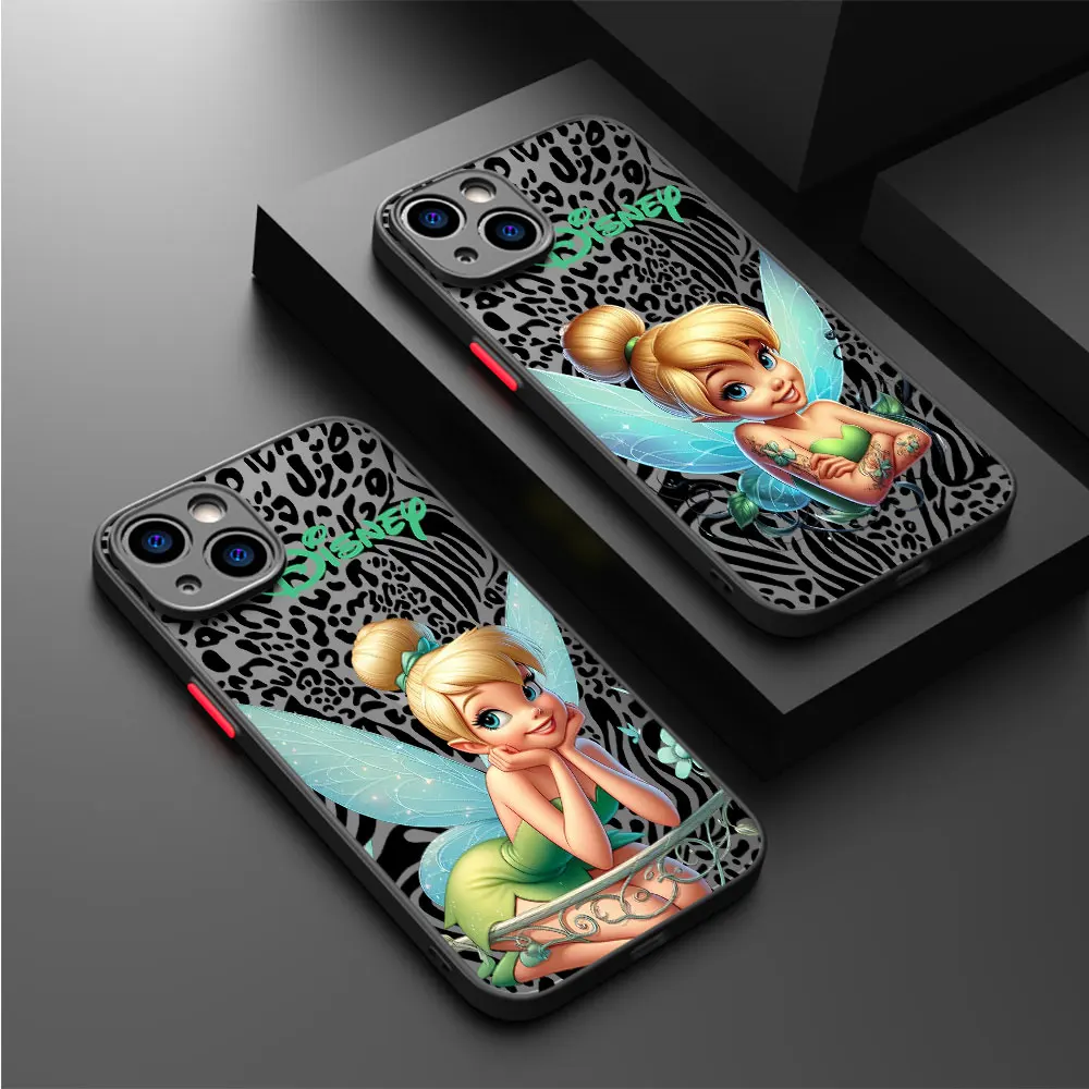 Disney Tinker Bell funda de teléfono para Apple iPhone 15ProMax XR 14 Pro 7 8 Plus 11 Pro 16 XS Max 13 Mini 12 SE funda mate suave