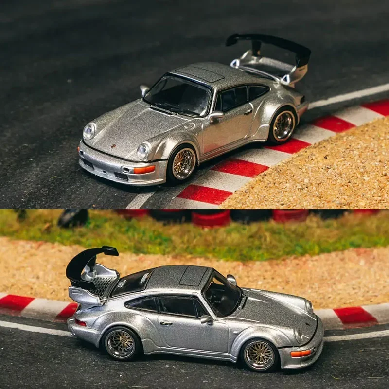 

PreSale TW 1:64 RWB 964 Silver Diecast Car Model Collection Toys Tarmac Works