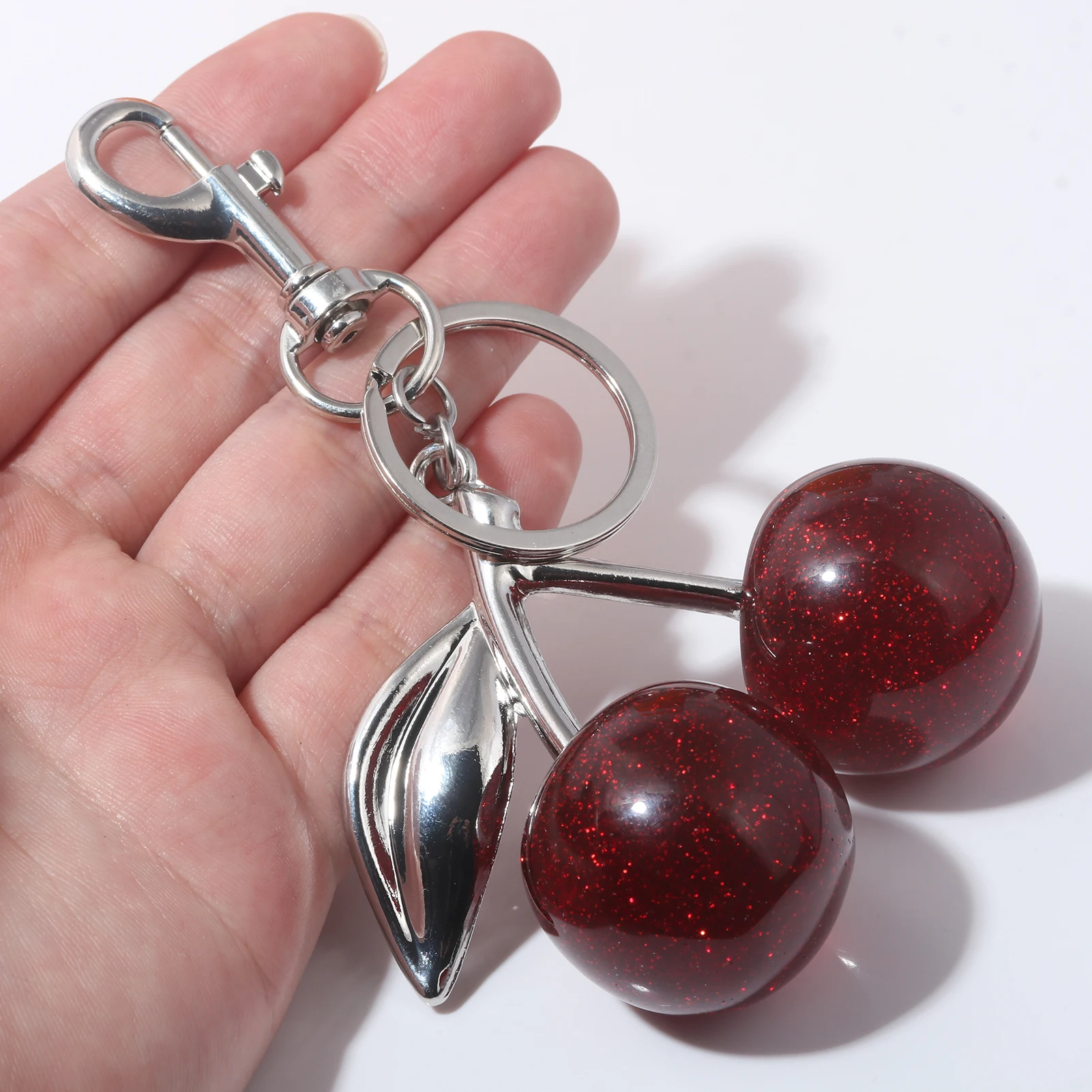 1pcs Sweet Delicious Red Cherry Keychain Women Handbag Backpack Accessories Premium Fruit Pendant Jewelry Gifts