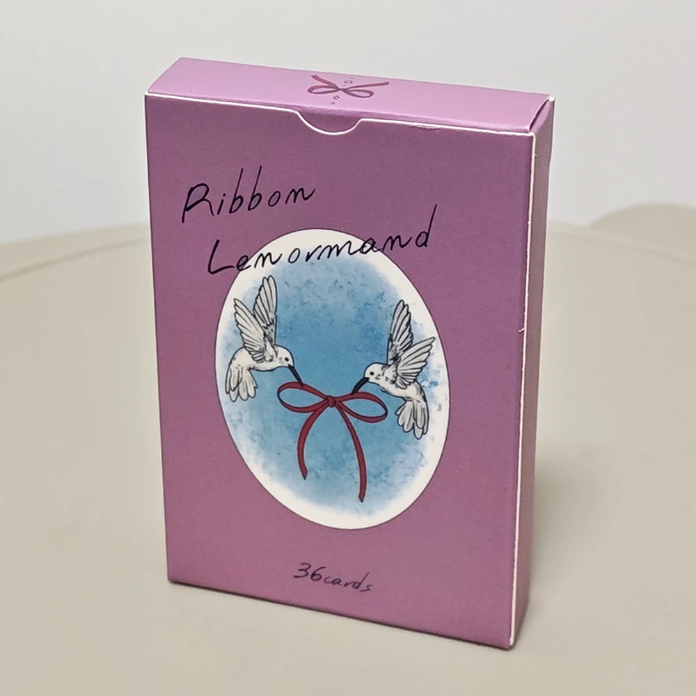 Ruban Lenormand Deck 36 pièces cartes Lenormand dans un élégant rose mat-violet avec une sensation terne-9*6 cm