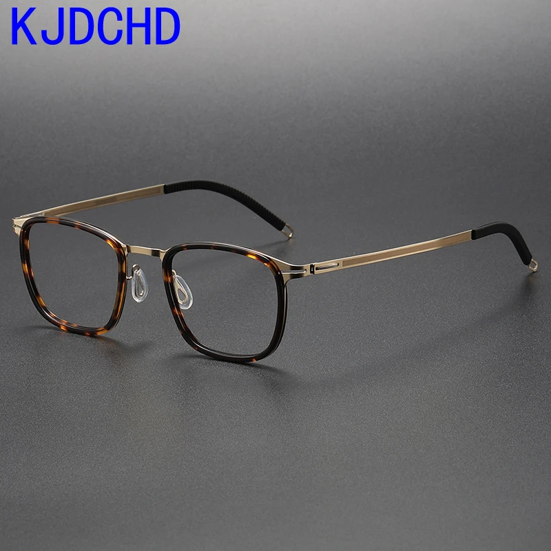 

Acetate Titanium Glasses Frame Men Women Vintage Square Myopia Optical Frames Prescription Eyeglasses Frames Screwless Eyewear