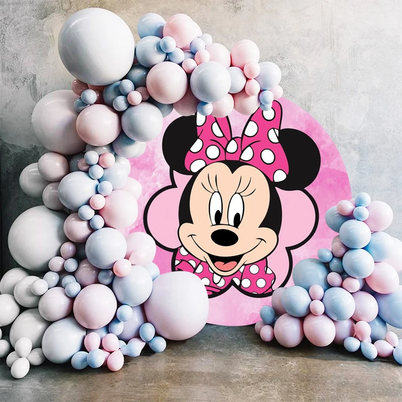 Disney Minnie Mouse Elastic Circle Backgrounds For Photographs Photo Background Baby Shower Birthday Party Decoration Photozone