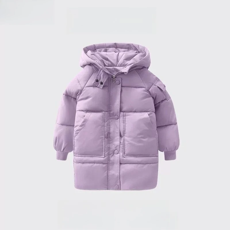 

2025 New Kids Winter Thickened Cotton Coat for Toddler & Kids Girls Boys Mid-Length Versatile Winter Jacket
