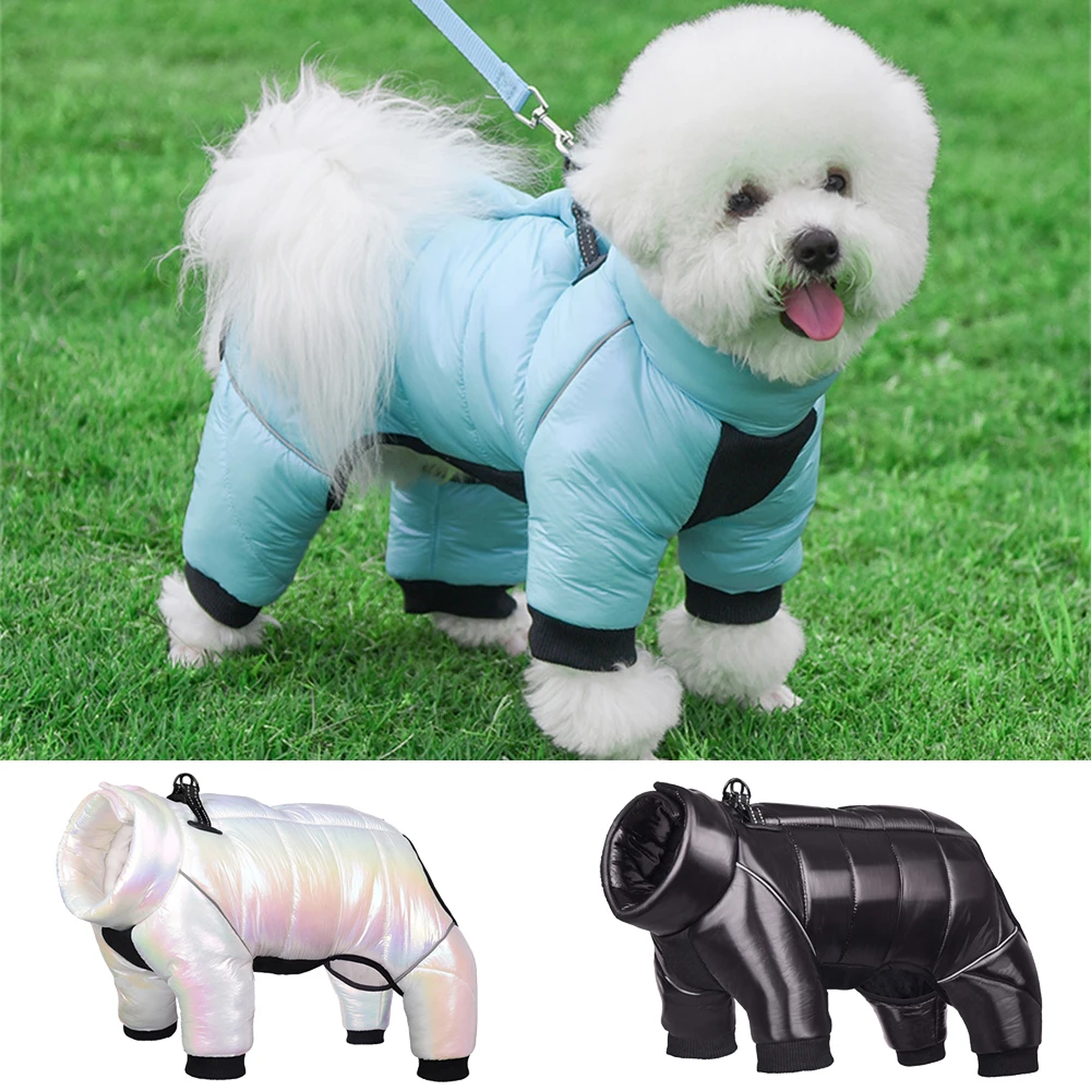 Double Zipper Pet Jumpsuit Overalls for Small Dogs Winter Warm Puppy Dog Clothes Yorkshire Rompers ropa de invierno para perros