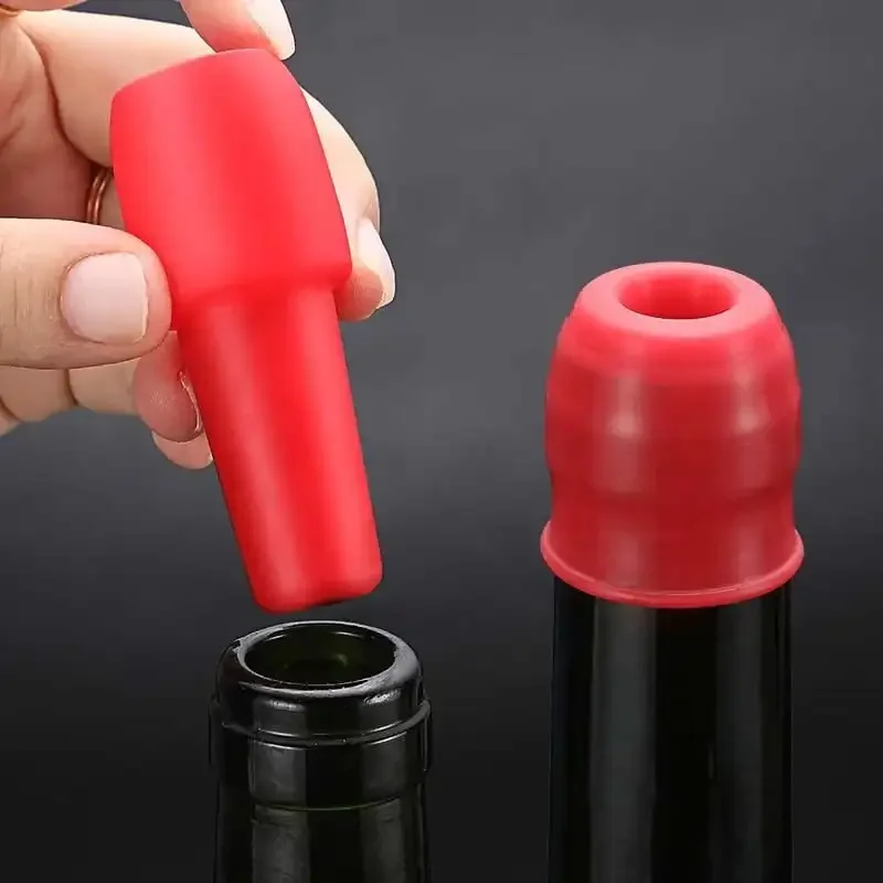 Silicone Wine Stoppers Beverage Bottle Sealer Reusable Sparkling Wine Bottle Stopper Keeping Wine Champagne Fresh Kitchen Tools