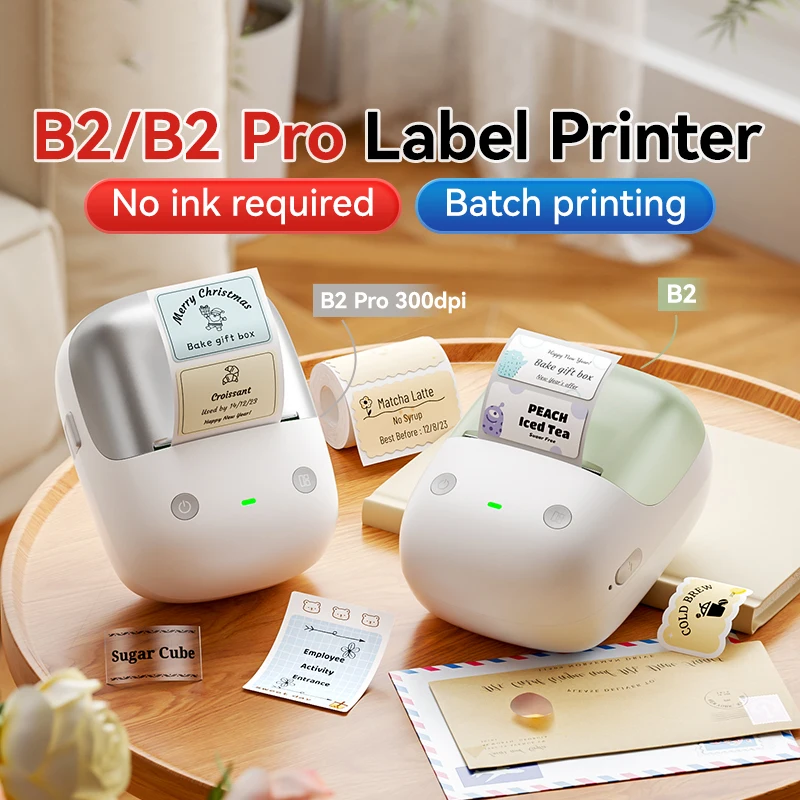 Niimbot B2/B2 PRO Label Printer Wireless Thermal Adhesive Paper Business Barcode Price Tag Label Maker for Home Office
