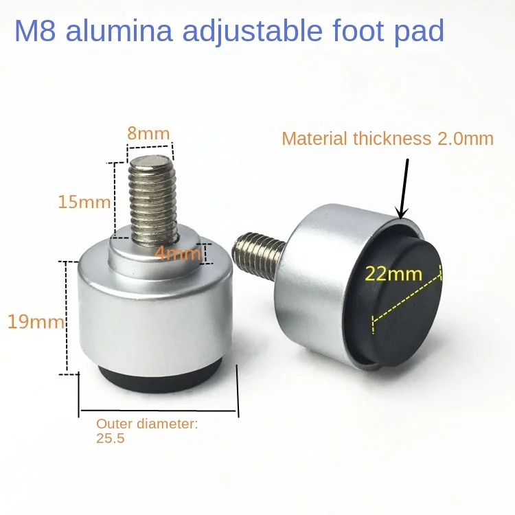 4/10PCS Aluminum Profile Foot Pad 30/40 Series Metal Adjustable Alumina Adjustable Chassis M8 Adjustable Foot Anti Slip Foot Pad