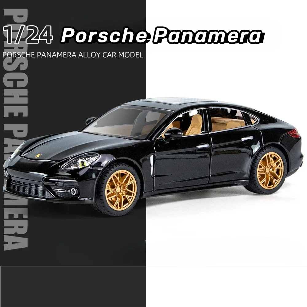 1:24 Porsche Panamera Sports car Simulation Diecast Metal Alloy Model car Sound and Light Pull Back Collection Kids Toy Gifts