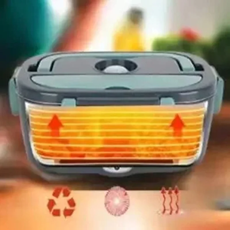 

A58Z Food Warmer Electric 1.5 L Lunch Box Portable Heater Leak Proof 304 Stainless Steel Liner, For Car Or Home